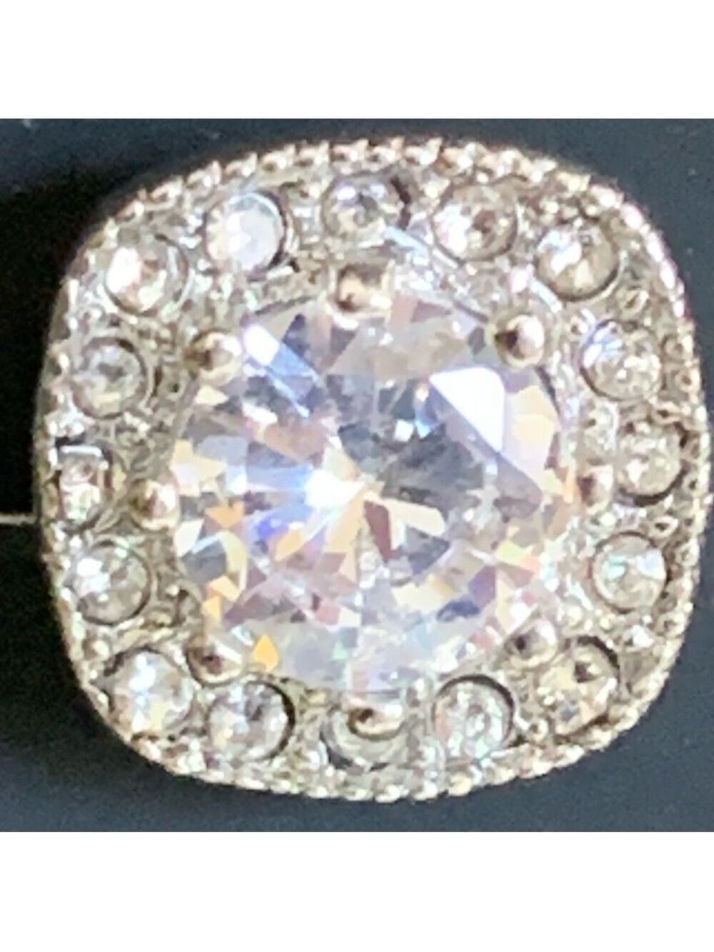 Cushion Cut CZ Halo Stud Earrings by Zaxie | NEW - Picture 5 of 8